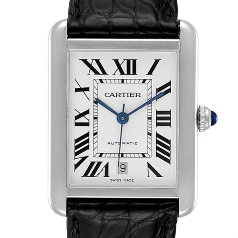 stainless steel cartier watch men's.